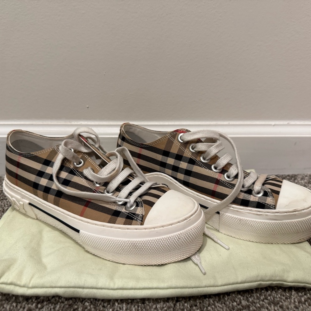 Burberry Plaid Canvas Sneakers